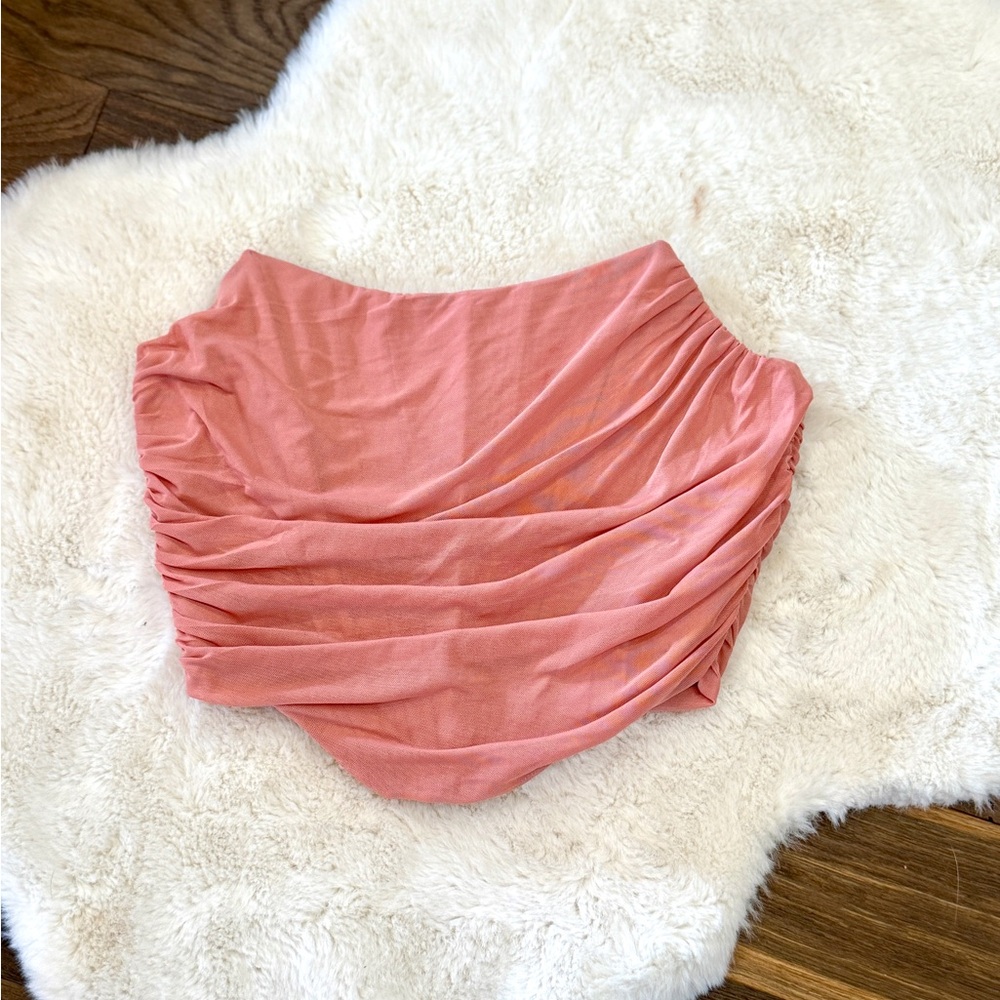 Chic Pink Ruched Crop Top